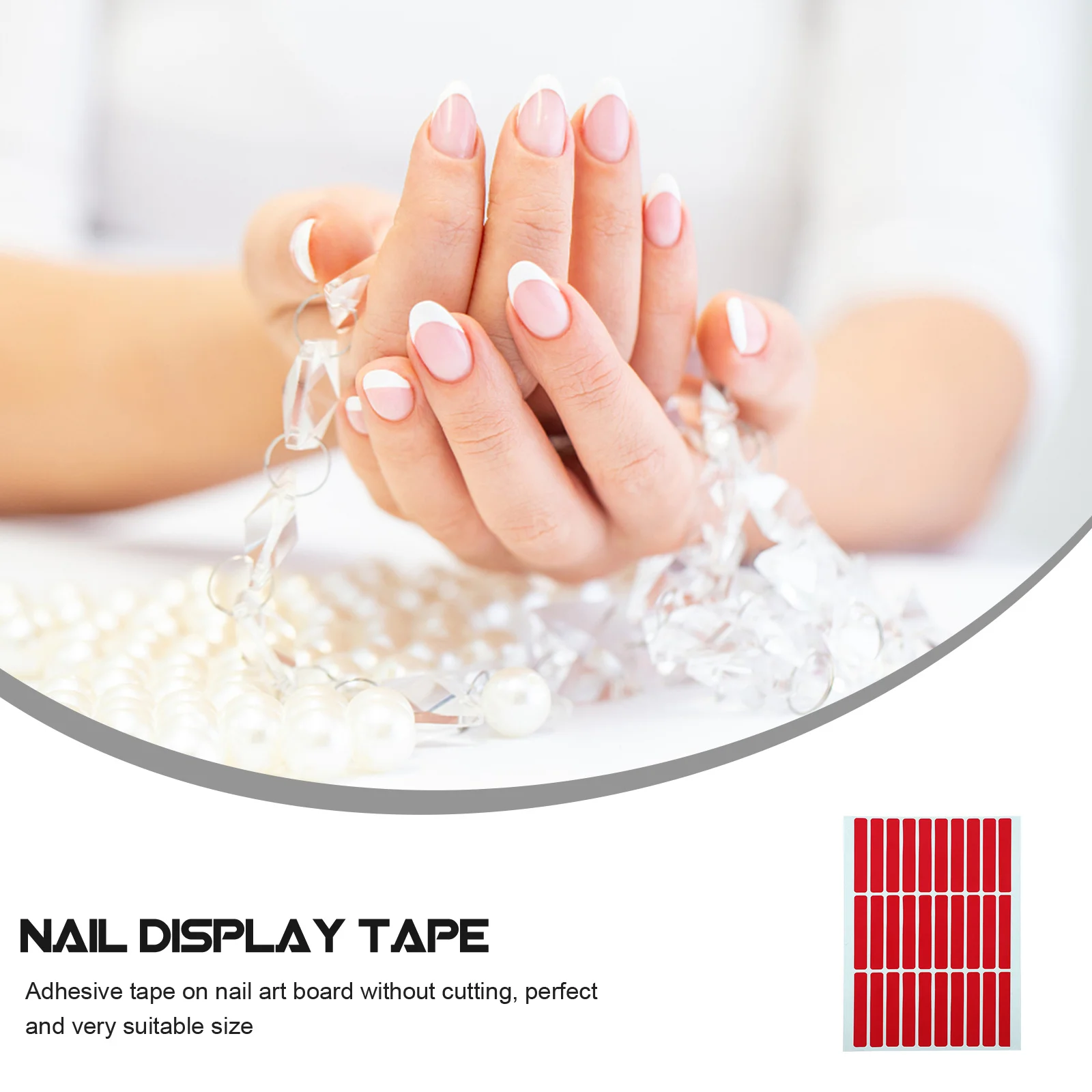 

5Sets Clear Nail Tape Doublesided Adhesive Display Strip Compact Size Sturdy Perfect Manicure Presentation Tool