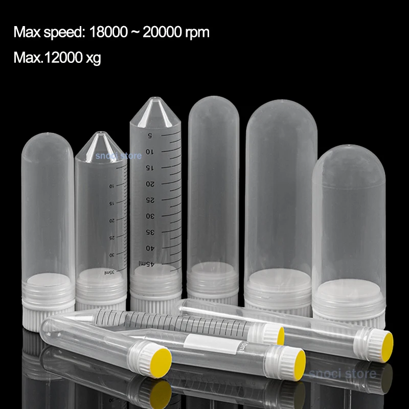 high speed Centrifugal Tubes 10ml-100ml Centrifugal Tubes Leak-Proof Test Tube with Lid Plastic Containers Max 2000rpm Test Tube