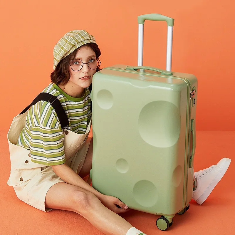 Maleta de viaje para niña, maleta con ruedas para estudiantes, a la moda, con cerradura, bolsa de equipaje escolar