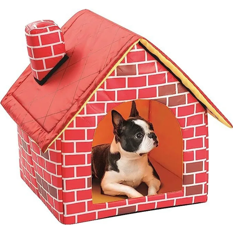 Pet House Foldable Waterproof Dog Bed Portable Brick Dog House Pet Detachable Washable House Cat Dog Puppy Cute Tent