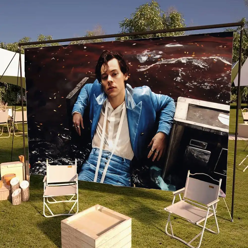 Klassische Pop-Sänger-H-Harry-S-Styles-Anime-Chart-Flagge für Wohnzimmer, Zuhause, Wohnheim, Dekoration, Kunst, Heimdekoration, Banner