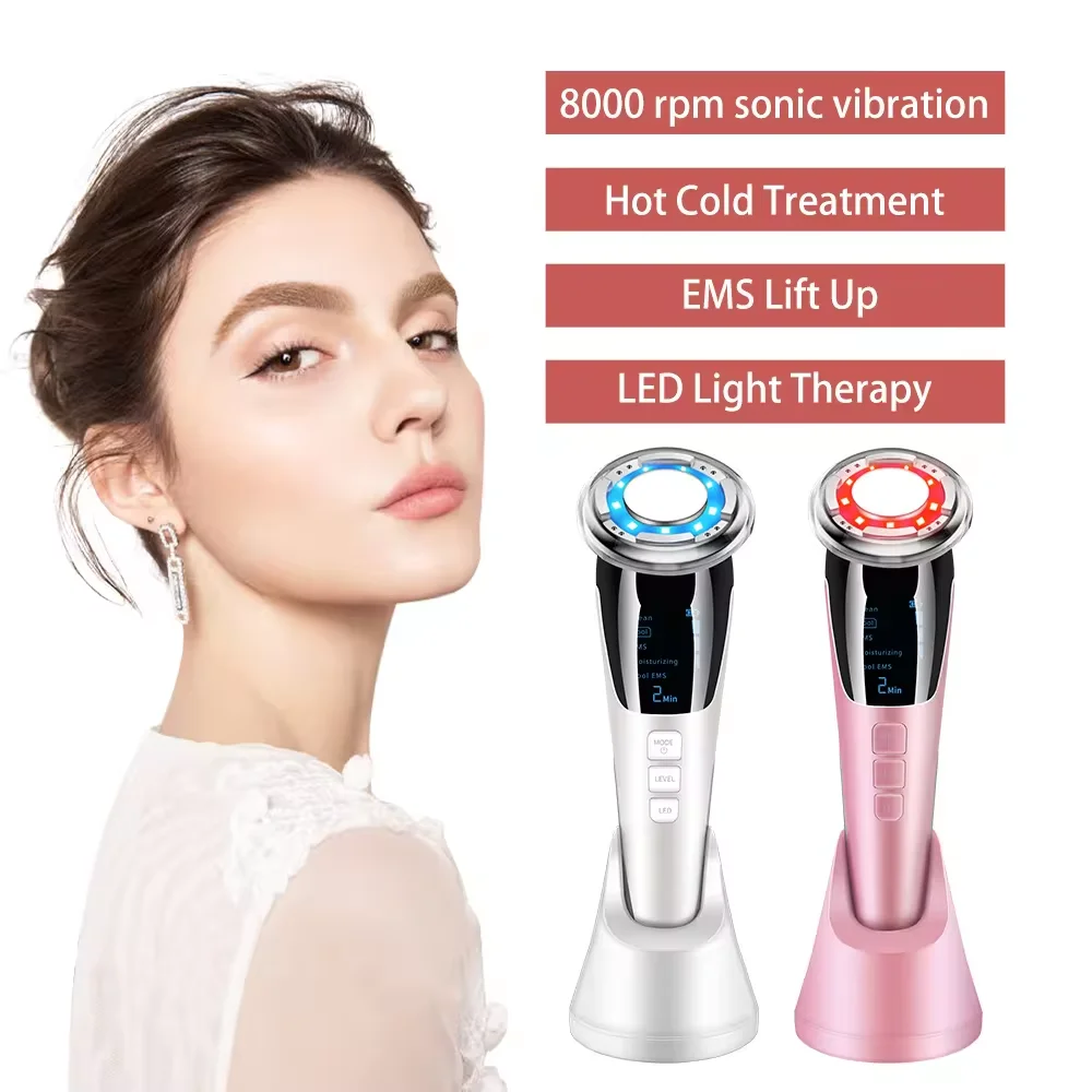 OEM ODM Hot Selling 5 in 1 Multifunction Facial Massager Hot Cool Skin Care Device Face Lifting Machine Face Skin Beauty Tool