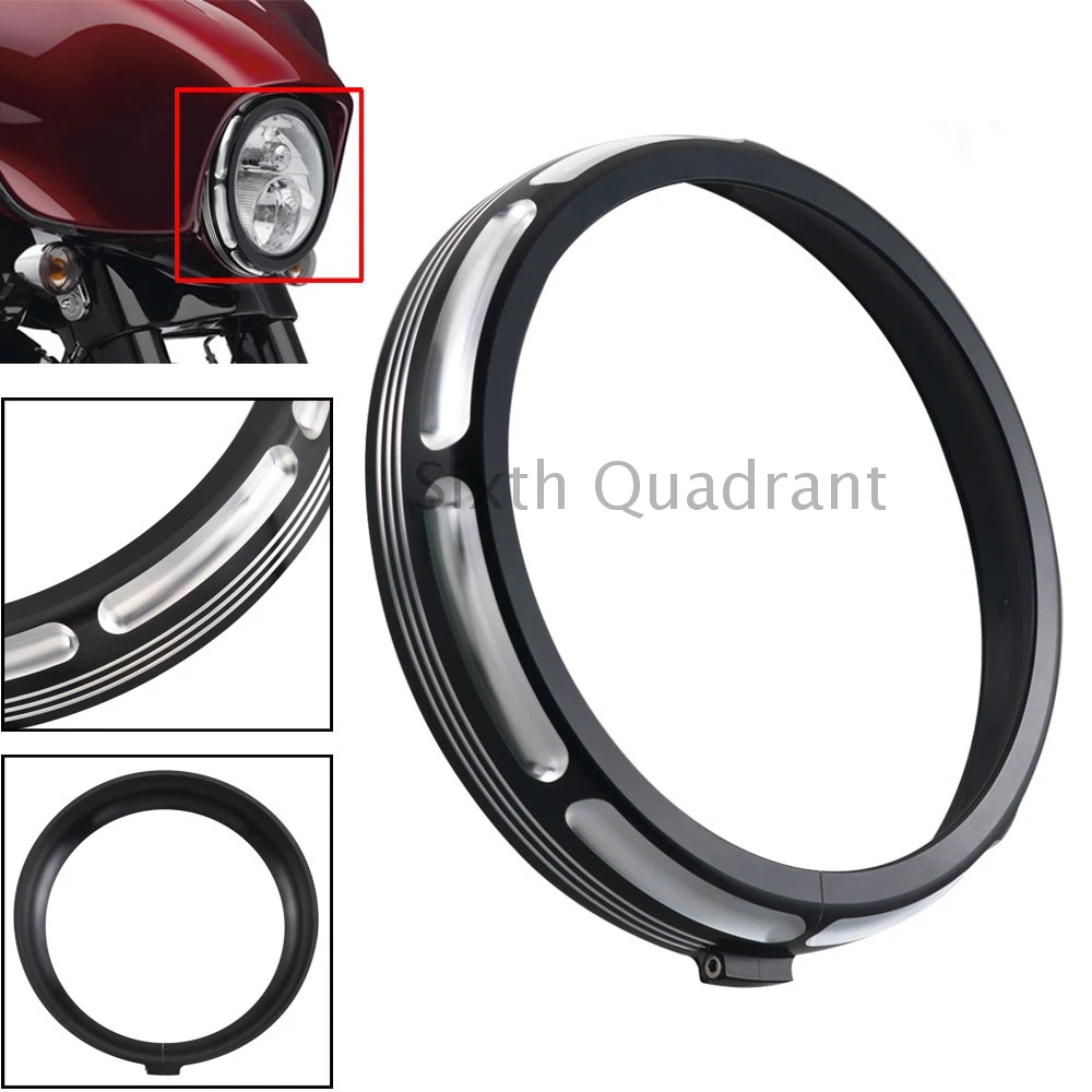 For Harley Touring Street Glide Road King Motorcycle Black Plating Headlight Guard Protector Ring head Lamp Decorate Cover Parts