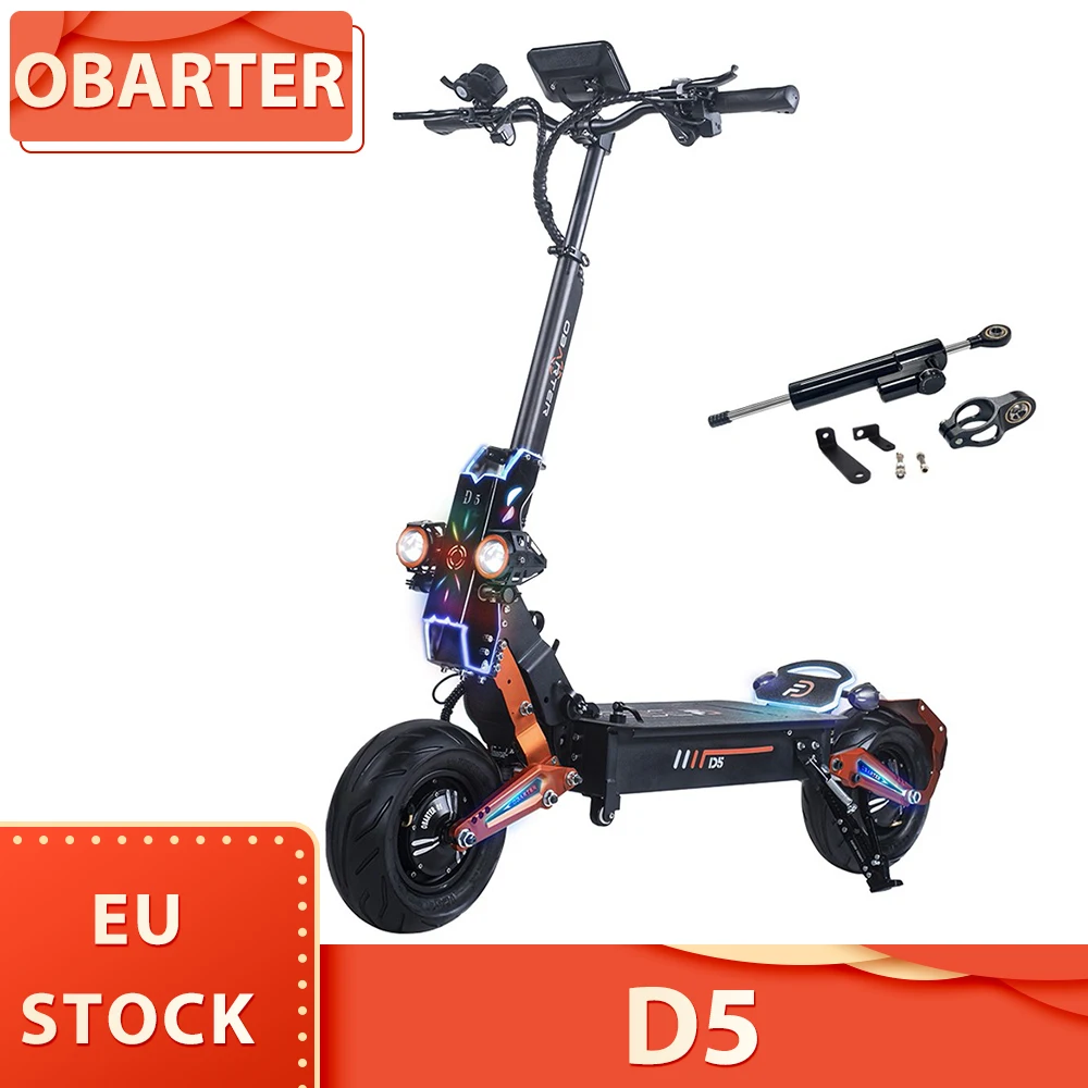 OBARTER D5 Electric Scooter 12 Inch Tire 2*2500W Dual Motor Max Speed 60-70Km/h Removable 48V 35Ah Battery for 60-120km 150KG