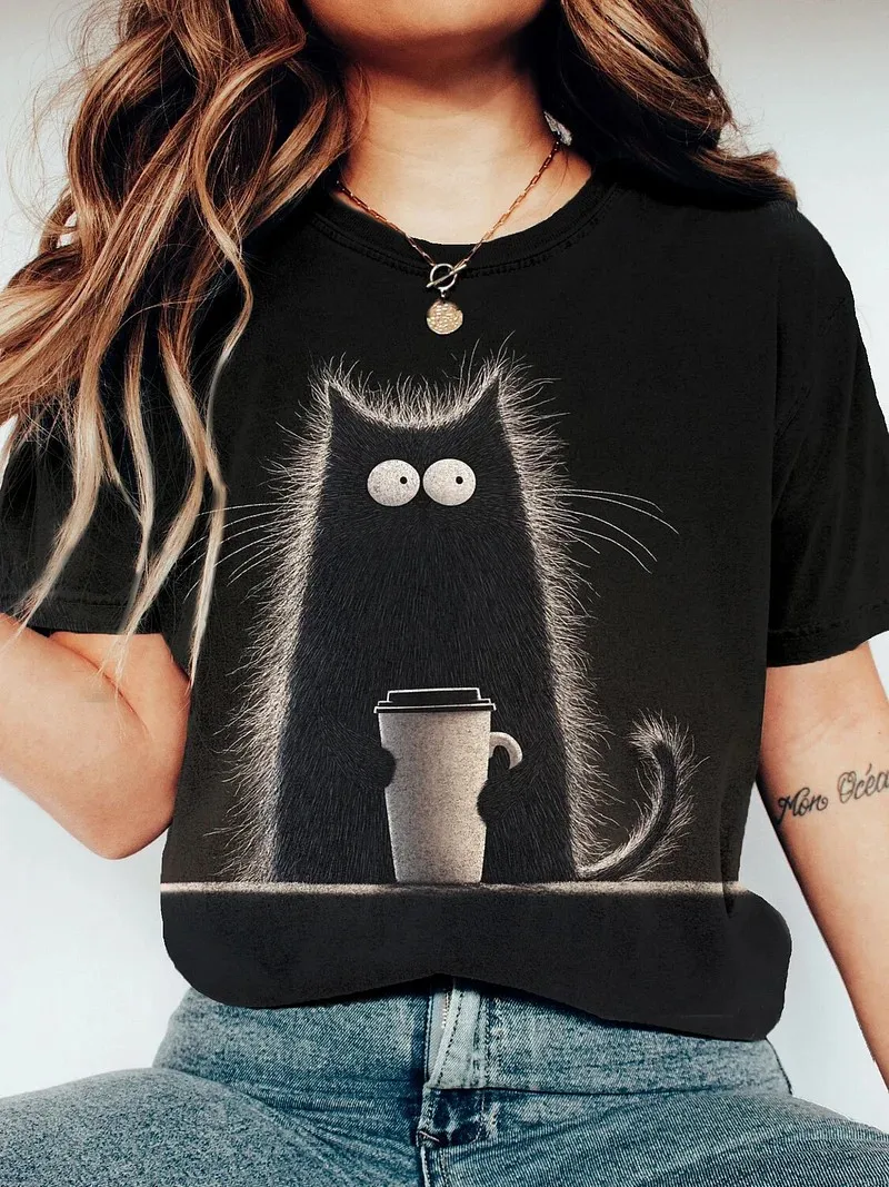 Women\'s Funny Animal Printed T Shirt Short Sleeve Tees Tops 3D Prints O-Neck Shirts Summer Casual Women\'s Clothing Apparel