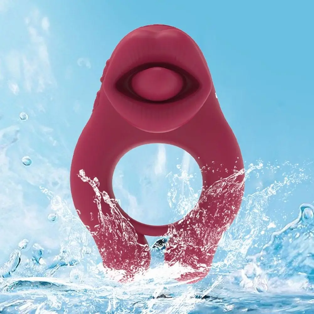 3 Motor Sucking Tongue Licking Clit G-Spot Clitoris Stimulator Vibrating Cock Ring Clitoral Stimulator Mini Silent Couple Toy view 5