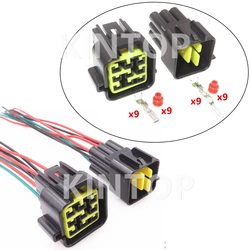 1 Set 9 Pins Auto Male Female Docking AC Assembly Connector FW-C-9M-B FW-C-9F-B Car Waterproof Electrical Socket With Wires