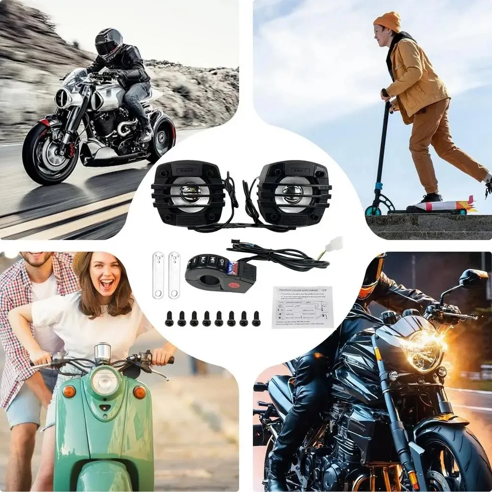 Afbeelding 7: E-bike motorfiets stuur USB opladen audio BT audio met schakelaar met Bluetooth-luidspreker 12-80V universeel stereo weerbestendig