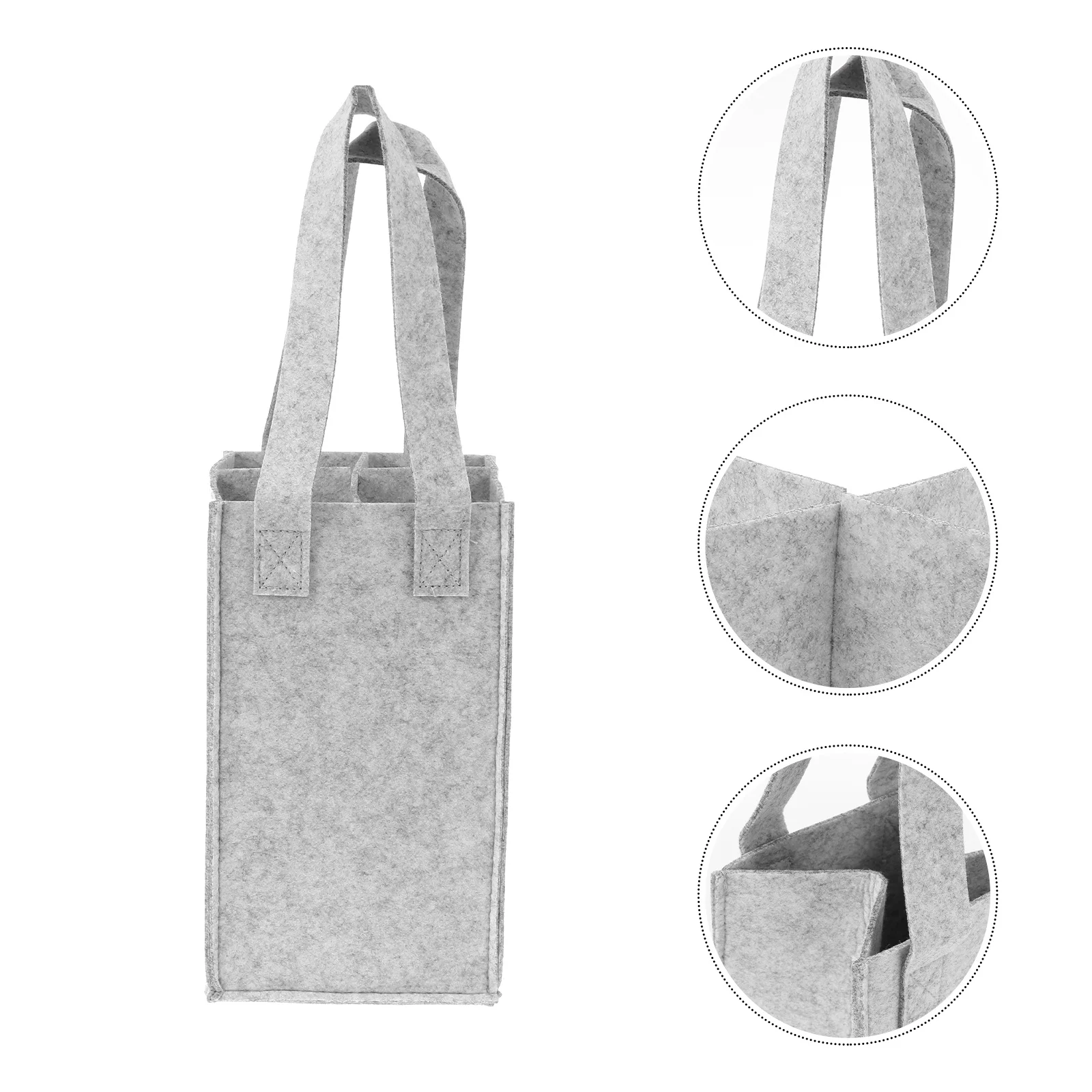 

1Pcs Felt Wine Bag Gift Tote Carrier for 4 Bottles Portable Pouch with Fine Wiring Excellent Craftsmanship High Quality Decor