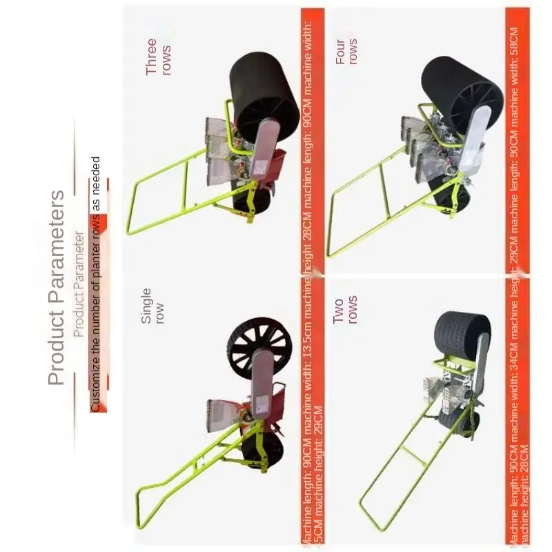 Precision Hand Push Double Row Vegetable Planter Small Agricultural Seeding Tool for Garden