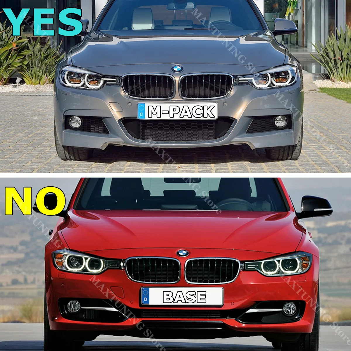 أجزاء ايرو لسيارات BMW 3 Series F30 F31 320i 330i 335i 340i M Sport 2012-2018 الجبهة حافة مصد السيارة المفسد الفاصل الناشر BodyKit ABS