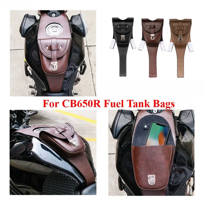 

Motorcycle Gas Tank Dash Console Center Pouch Bag PU Leather for HONDA CB650R，Motorcycle Accessories