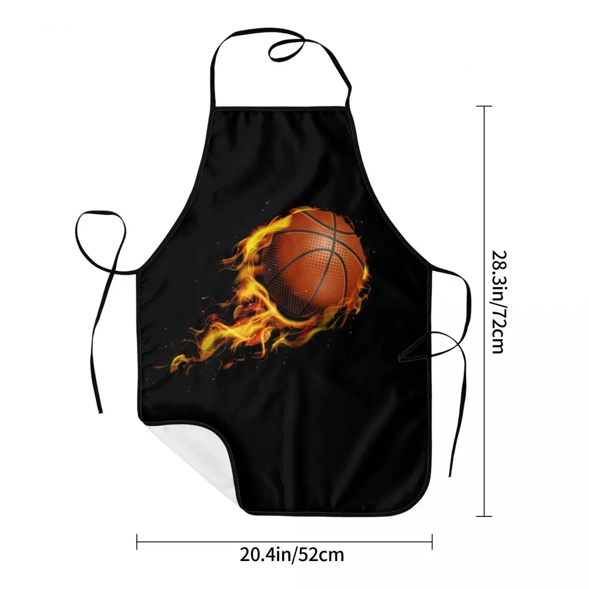 Burning Basketball Ball Aprons Chef Cooking Cuisine Tablier Waterproof Bib Kitchen Cleaning Pinafore for Women Men Painting