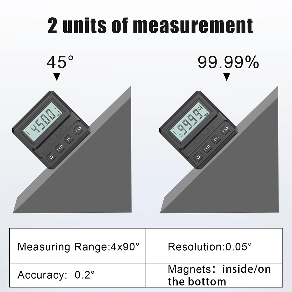 Digital Protractor 4*90° Angle Protractor With Magnetic Base Electronic Inclinometer Goniometer Angle Bevel Tester
