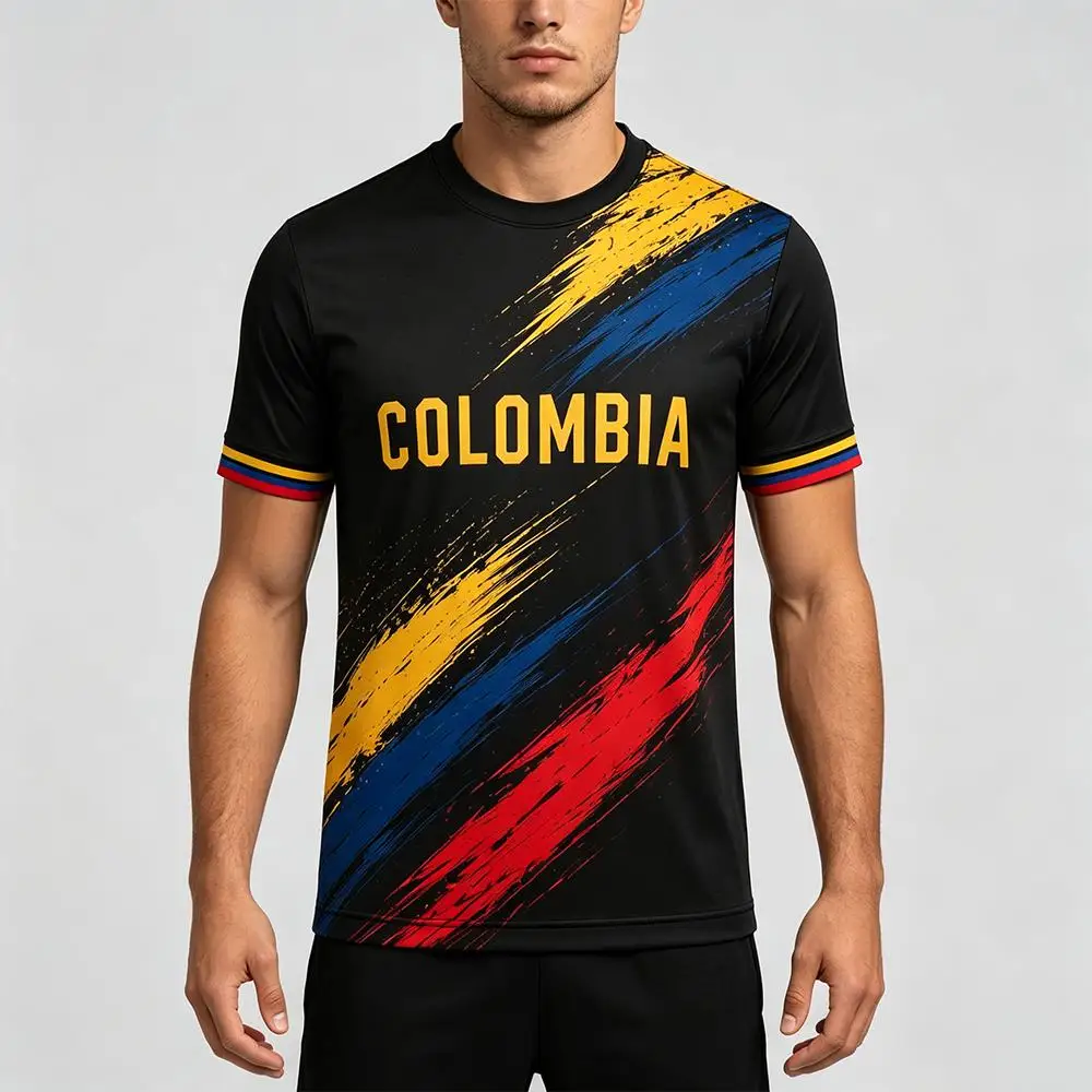 Colombia Flag 3D Print T-shirt Summer Outdoor Sports Quick Dry Breathable Football Jersey Men Women Street Fashion Casual Tops image 2