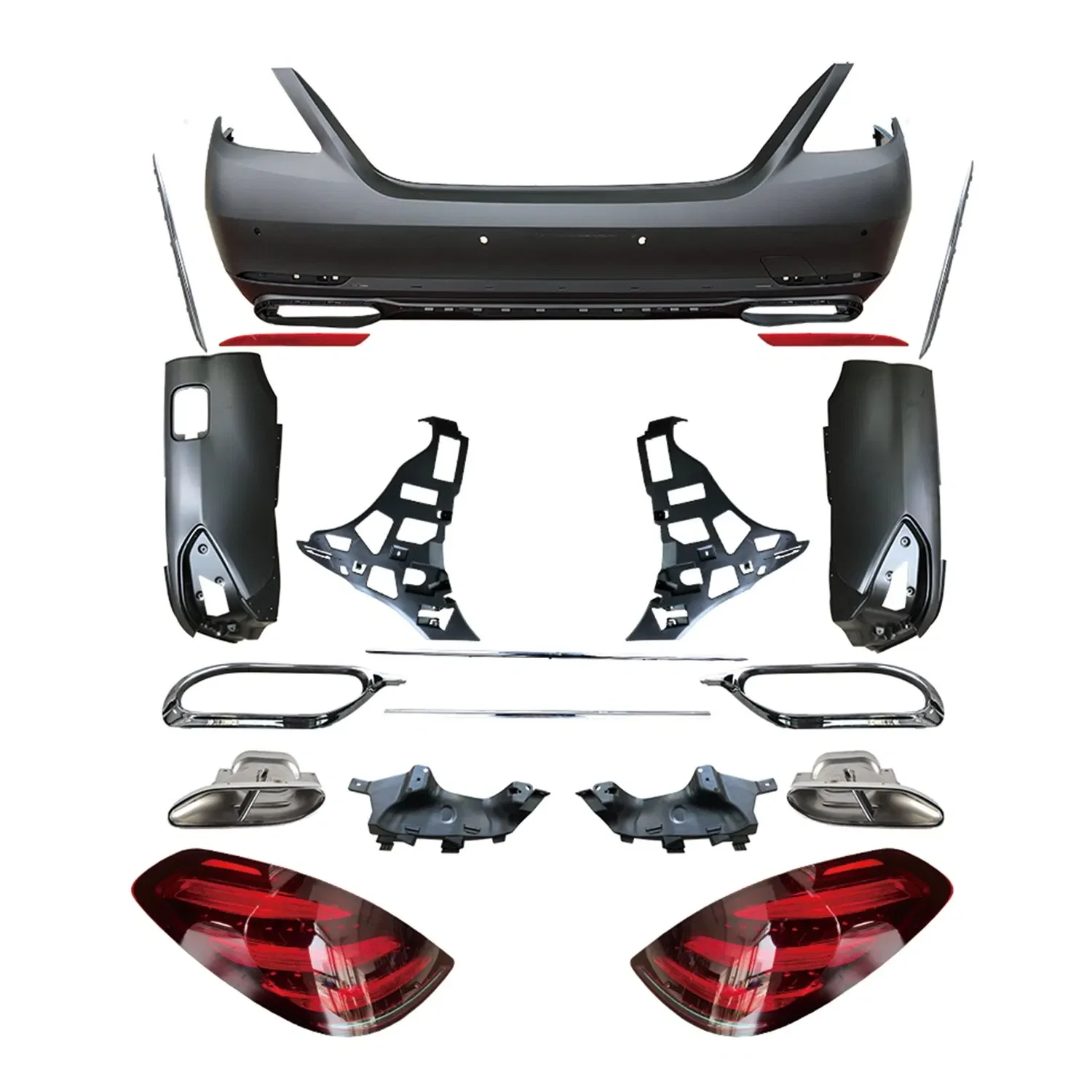 Car Body Parts Full Body Kit For  S Class W221 2008-2013 Upgrade To S65 Model With Bumper Hood Grill Exhaus