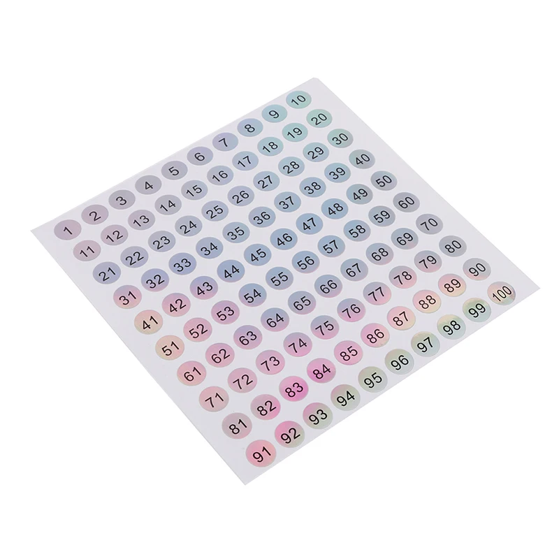 3/5/6 Stuks Waterdichte 1-100 Laser Nummer Label Stickers Voor Diy Craft Zelfklevende Nagellak Lippenstift Kleur Nummer Tags Sticker