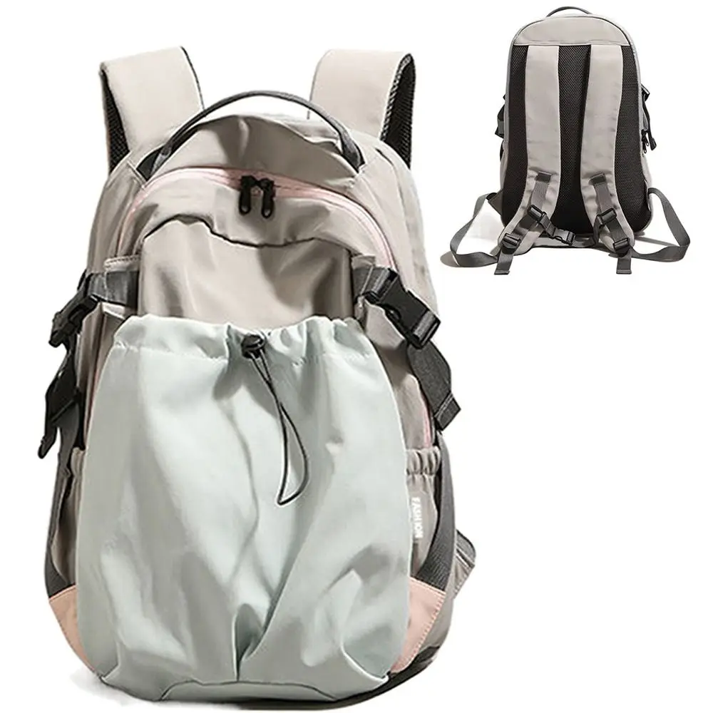 

Drawstring Vintage Workwear Backpack Adjustable Straps Soft Unisex Rucksack Multifunctional Large Capacity Nylon Knapsack