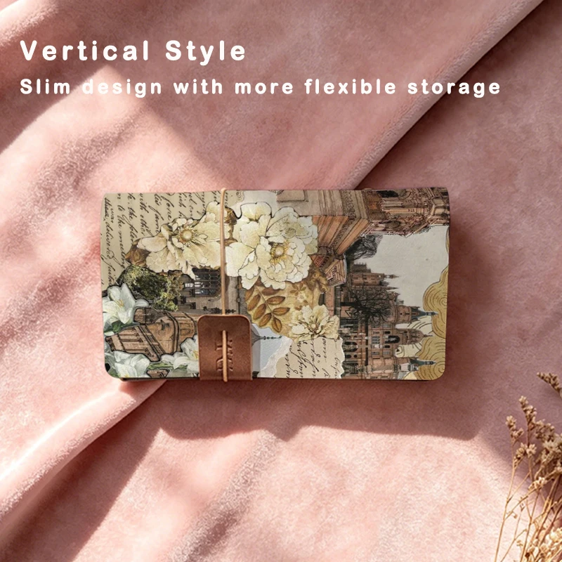 Vintage European Castle Floral Collage Photo Album Refillable 6-Ring Binder 80 Slots  Instant Picture Portable Scrapbook Gift