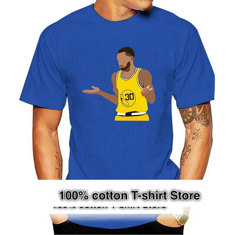 Men Short Sleeve Tshirt Steph Curry Shrug Unisex T Shirt Women t shirt