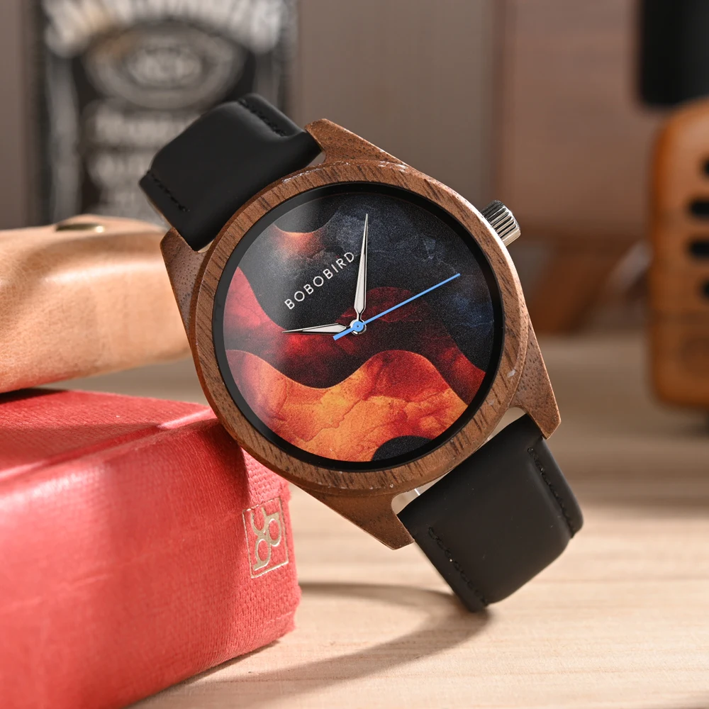 BOBO BIRD موضة ساعات رجالية ساعة يد خشبية حركة كوارتز 2025 جديد مخصص دروبشيبينغ