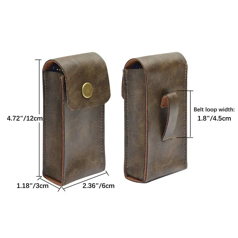 Leather Knife Pouch for Belt Snap Sheath Holster for Folding Tool Sheath Pocket Hunt Camp Outdoor Carry Equipment Belt Loop Case