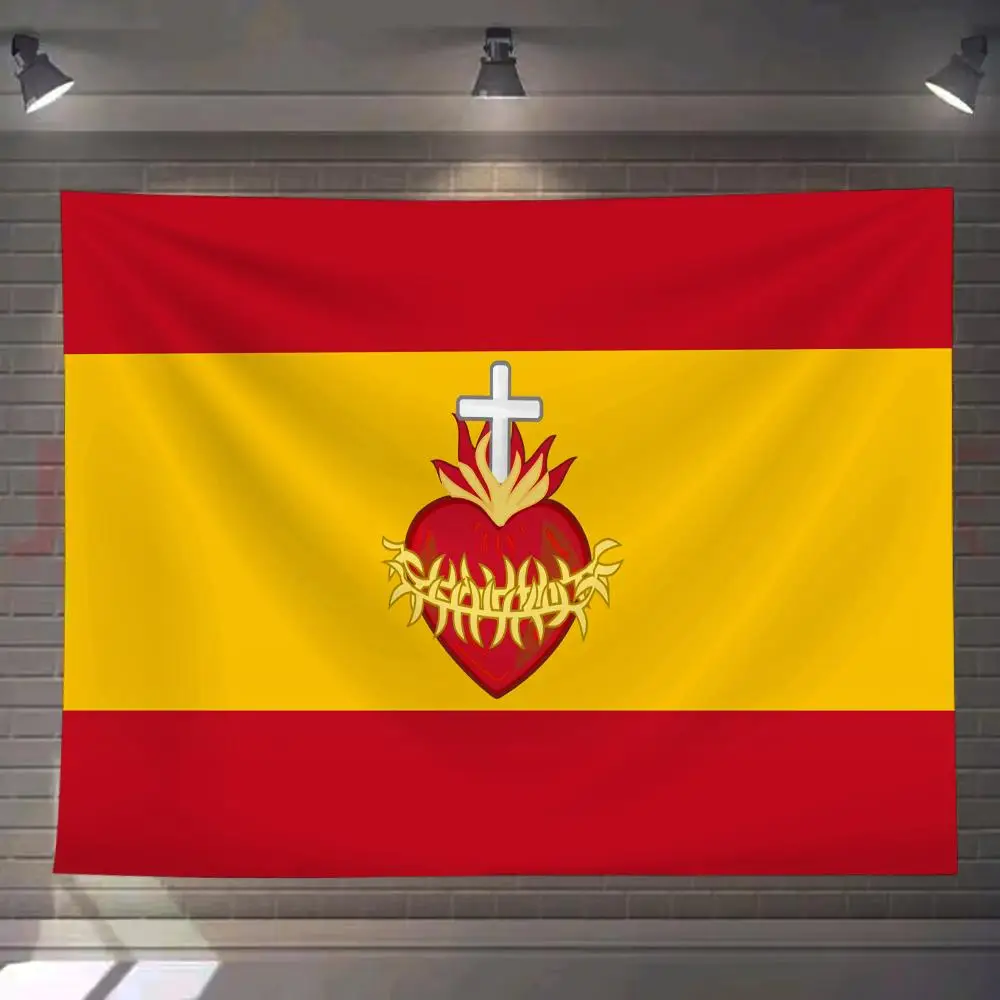 

Bandera Del Sagrado Corazon Tapestry Custom Living Bedroom Party Dormitory Interior Wall Bohemian Decoration Attached Clip