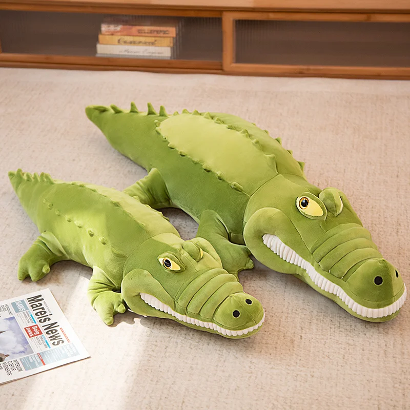 

90/120cm Lifelike Crocodile Stuffed Animal Real Life Alligator Plush Toy Simulation Dolls Kawaii Cartoon Pillow for Children Kid