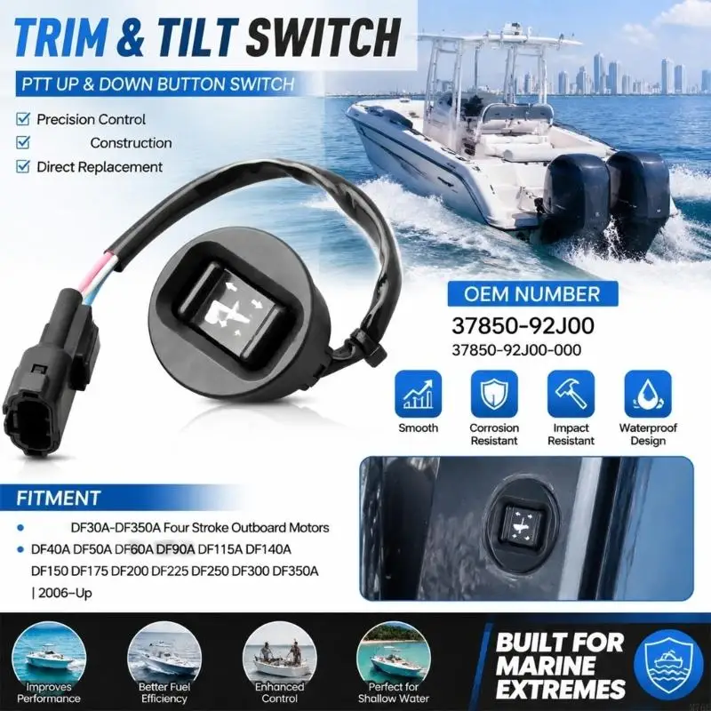 M76E Marine Trim Tilt Switches for DF30A‑DF350A Motor Repair, Raise Lower Directional Control with Attached Molded Terminal