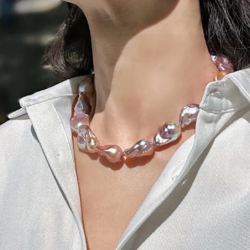 

SGARIT Изящные ювелирные изделия Уникальный дизайн Ювелирные изделия Жемчужное ожерелье Красочное нерегулярное ожерелье из жемчуга в стиле барокко для вечеринки