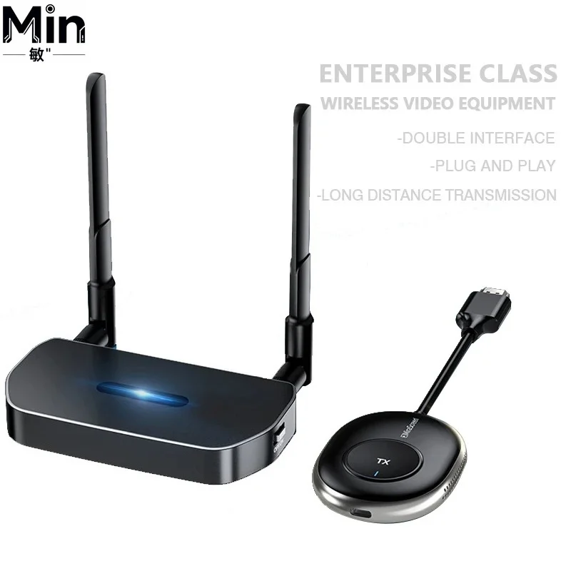 SIBOLAN 4K@60Hz Wireless HD Extender Dual Antenna  VGA Dual Output Switcher Adapter for TV Projector