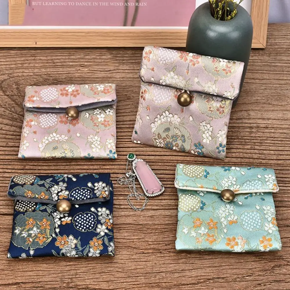 

Embroidered Flowers Jewelry Packing Bag Chinese Style Bracelet Jewelry Display Box Rings Necklace Coin Purse