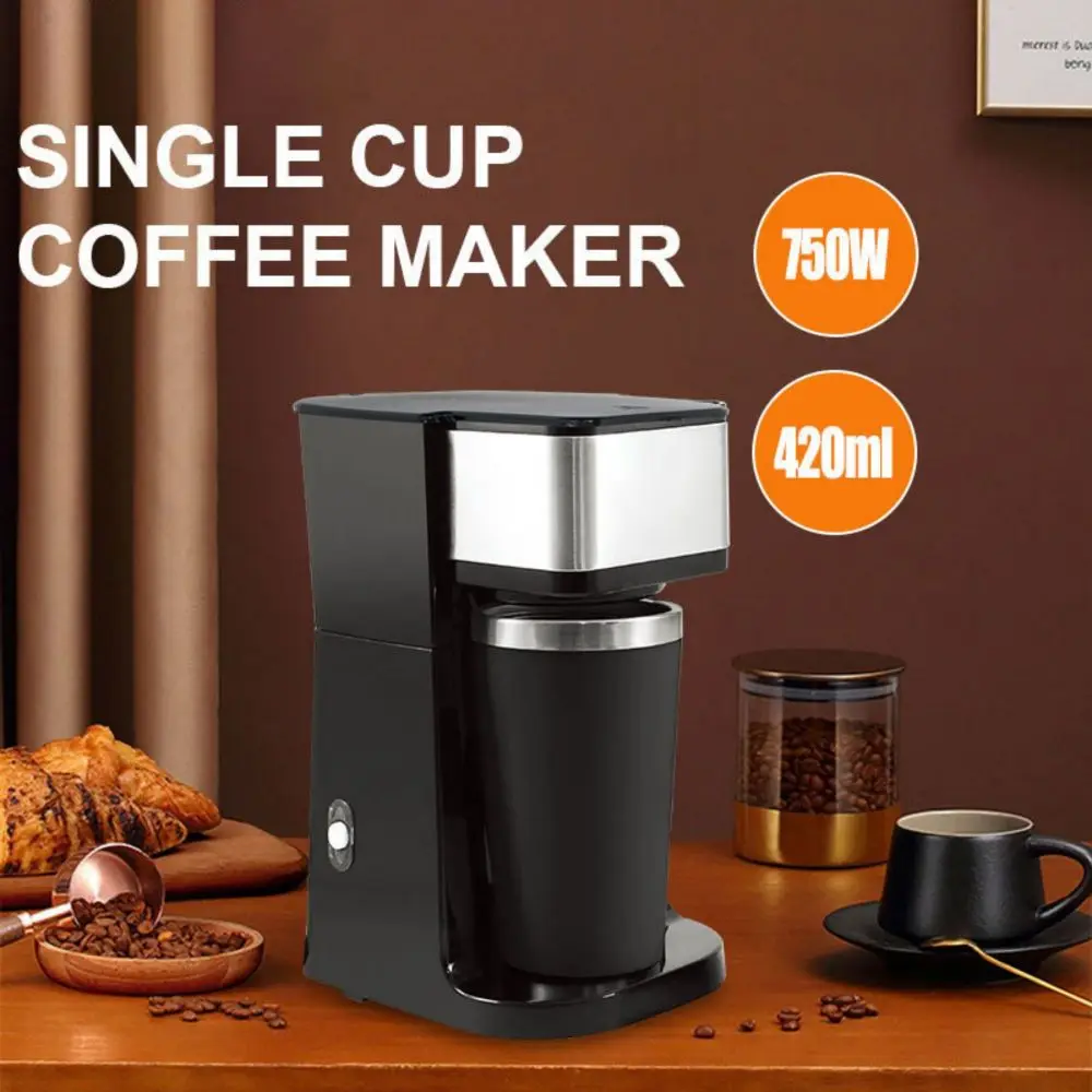 1pc 420ml Home Coffee Machine, Automatic Coffee Brewing, Coffee Brewer Milk Tea Machine with Stainless Steel Cup,Reusable Filter