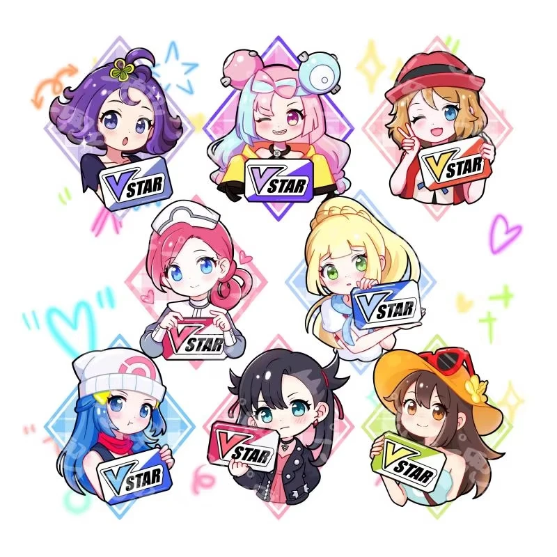 أنيمي بوكيمون PTCG لعبة الدعائم علامة فريق VSTAR تسجيل TCG ملحق المدرب مارني ليلي أيسرولا أيونو جمع دمى هدايا