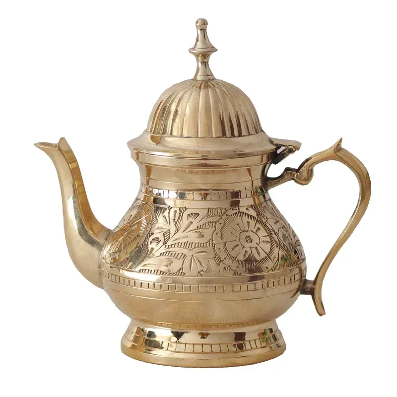 

Little Teapot Can Be Random Combination Teacup Xinjiang Ethnic Style Golden Pure Brass Coffee Suit Brass Pot