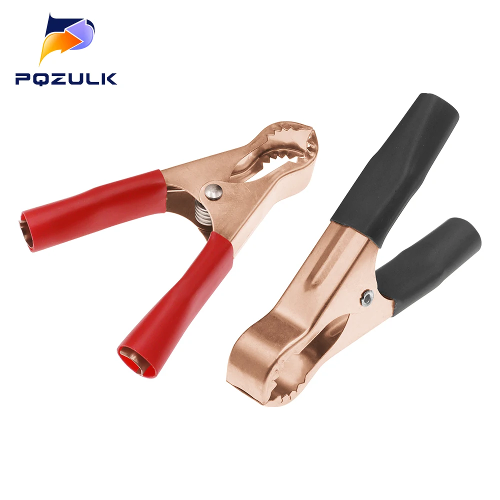 2Pcs 50A Red+Black 80mm Crocodile Car Caravan Van Battery Test Lead Clips Best Promotion Alligator Clips