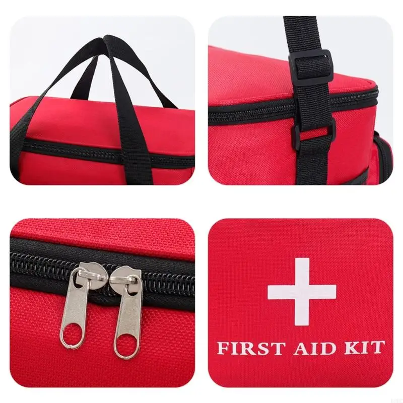 حقيبة تخزين للإسعافات الأولية ذات سعة كبيرة مع تصميم مقاوم للماء ومضاد للسقوط للمنزل والسفر والتنزه والتخييم وحماية السلامة 896C