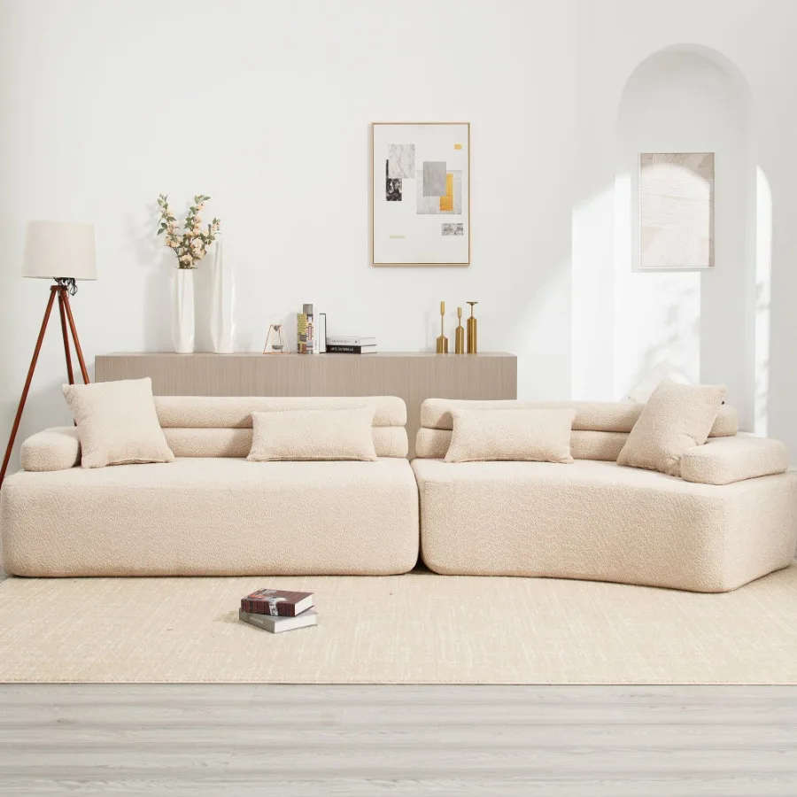Modern Minimalist Sofa Bed Upholstered Indoor Furniture,Soft Foam-Filled Sleeper for Living Room,Bedroom image 2