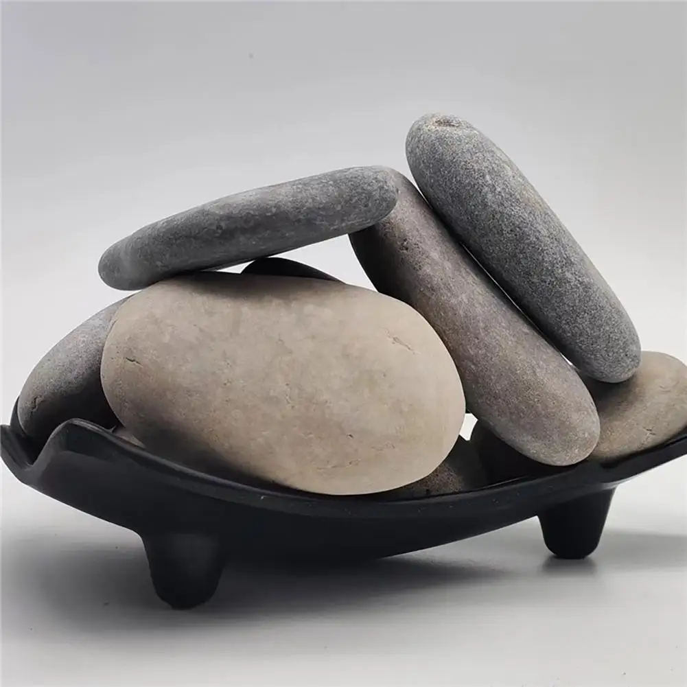 Flat Smooth Pebbles Art ภาพวาด River Rocks หินธรรมชาติสําหรับงานฝีมือ DIY Painted Pebbles อุปกรณ์ศิลปะตกแต่งสวน