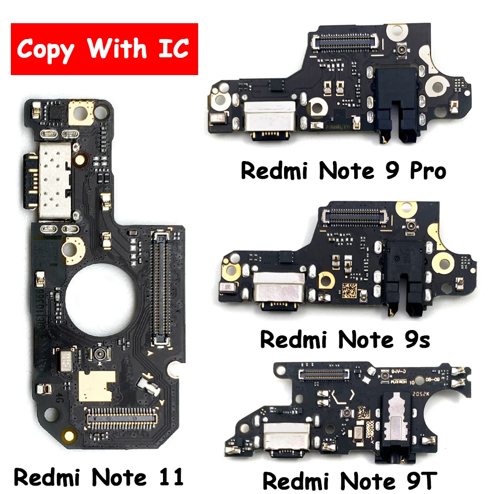 

5PCS New USB Charging Port Connector Board Parts Flex With Microphone For Xiaomi Redmi Note 11 10S 10 9S 9 Pro 5G Charging Plate