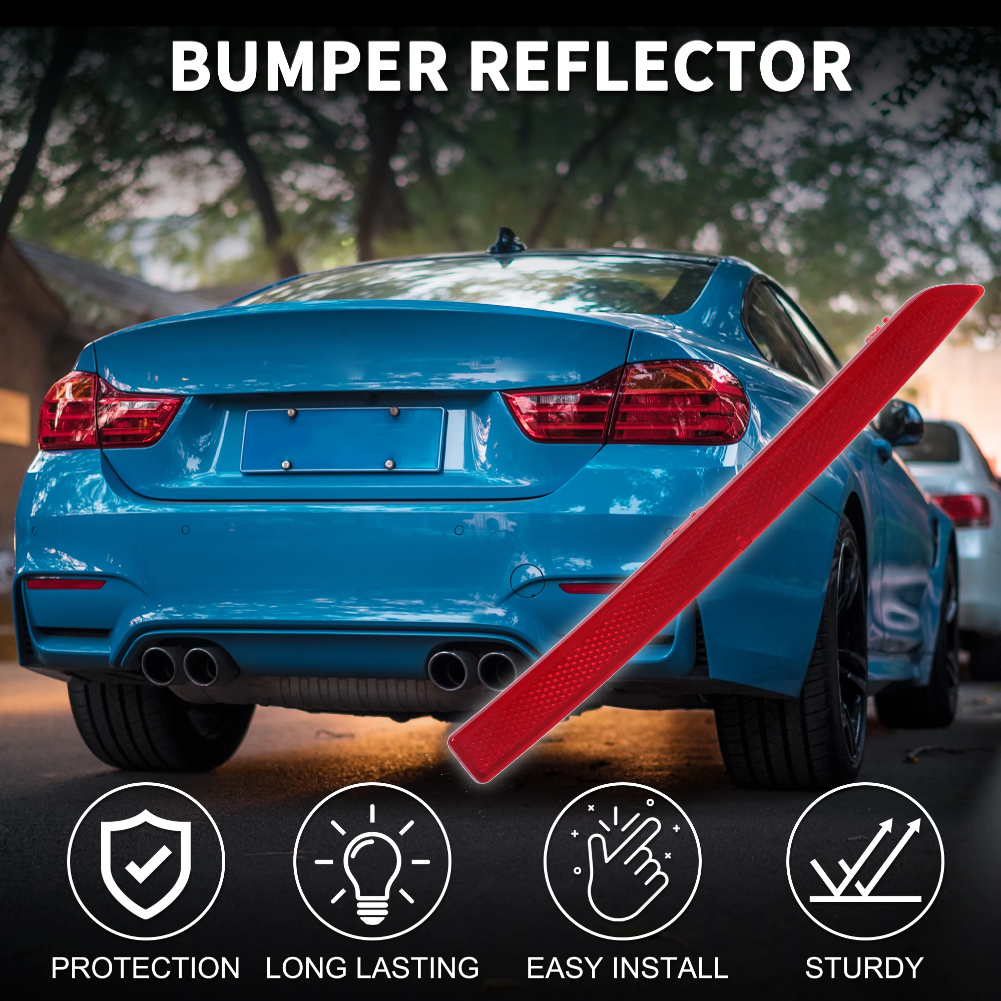 UXCELL Bumper Reflector for BMW M3 Base 3.0L L6 - Gas 2015-2018 Strong No.63147848584 | Rear Right Bumper Reflector Side Marker