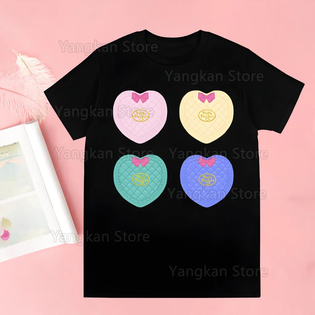 Polly Pocket T Shirts for Guys O-Neck Short Sleeve Regular Height Quality Hip-Hop Tee Shirt