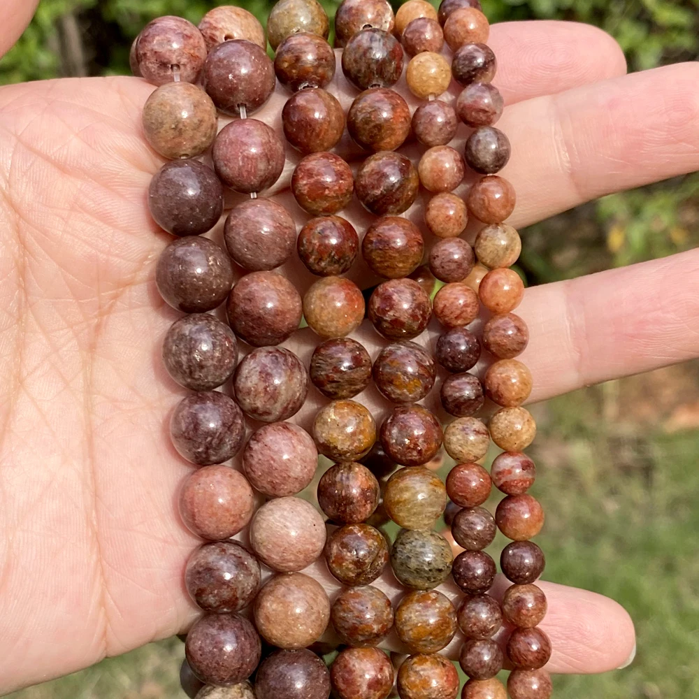 6/8/10mm Natural Brown African Chalcedony Stone Beads Round Loose Spacer Beads For Jewelry Making DIY Bracelet Handmade 15”