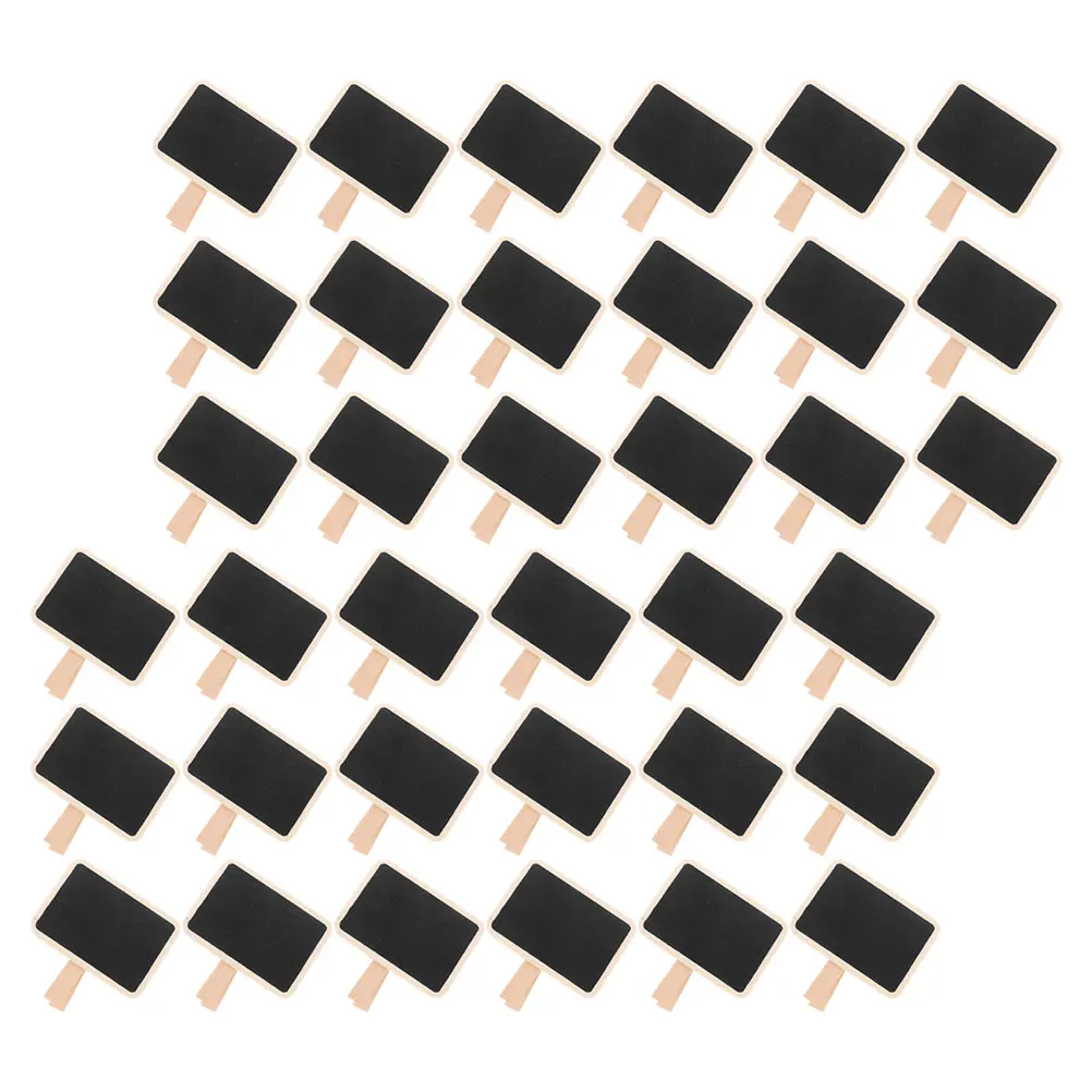 

50Pcs Wooden Mini Chalkboard Signs Stylish Blackboard Track Tasks Schedules Notes Ideal for Memo Board Receipt Holder Photo Clip