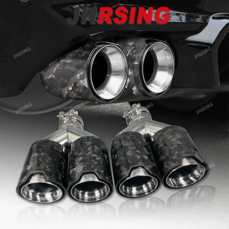 Car satin Carbon Fiber Glossy Muffler Tip Y Shape Double Exit Exhaust Pipe Mufflers Nozzle Decoration Universal car accessories