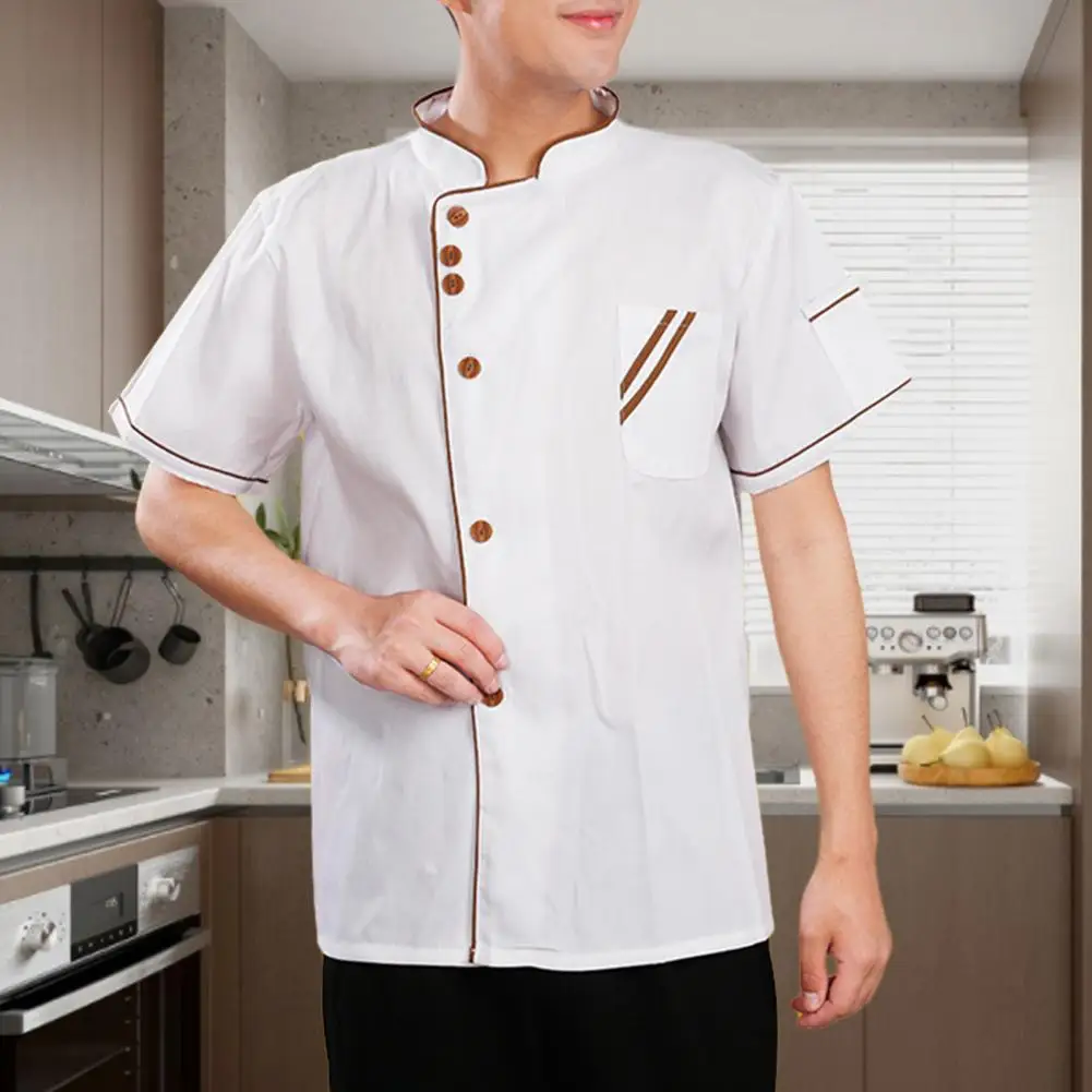 Chef Top Unisex Uniform Restaurant Chef Shirt Cooking Clothes Wear-resistant Loose Breathable Quick Dry Buttons Chef Uniform