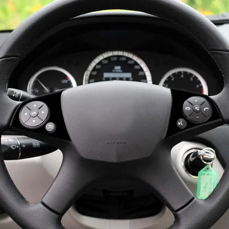 Для Mercedes-Benz C-класса W204 C180 C200 C260 2007-2010: Аксессуары для интерьера автомобиля, накладка на панель переключателей рулевого колеса, рамка кнопок