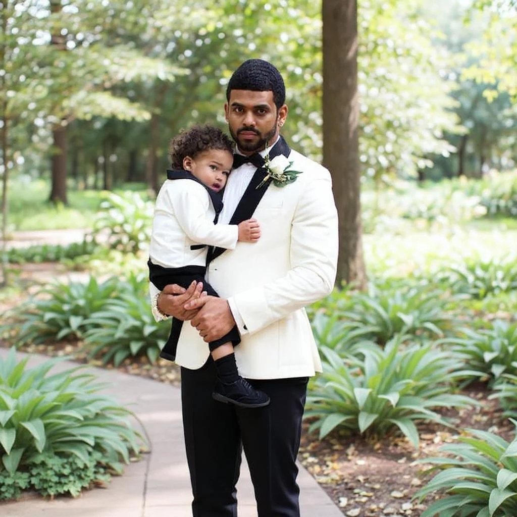 

Wedding Suits for Father and Son Fashion Style Shawl Lapel Groom Tuxedo Jacket Pants Family Matching Outfits Boy Suit Custom