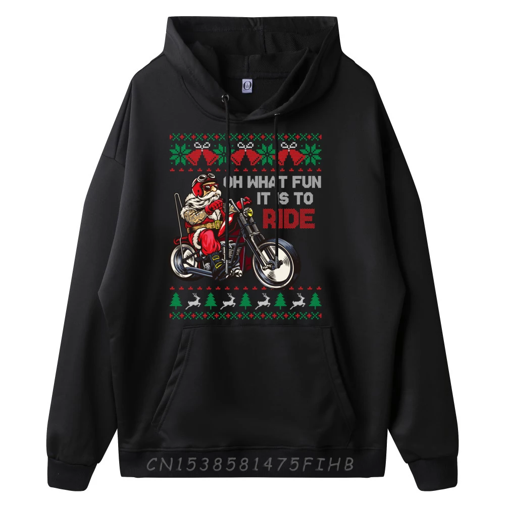 Biker Santa Oh What Fun It Is To Ride Ugly Christmas Sweater Luxury Designer Comfortable Designer Clothes Men Big Size Graphic