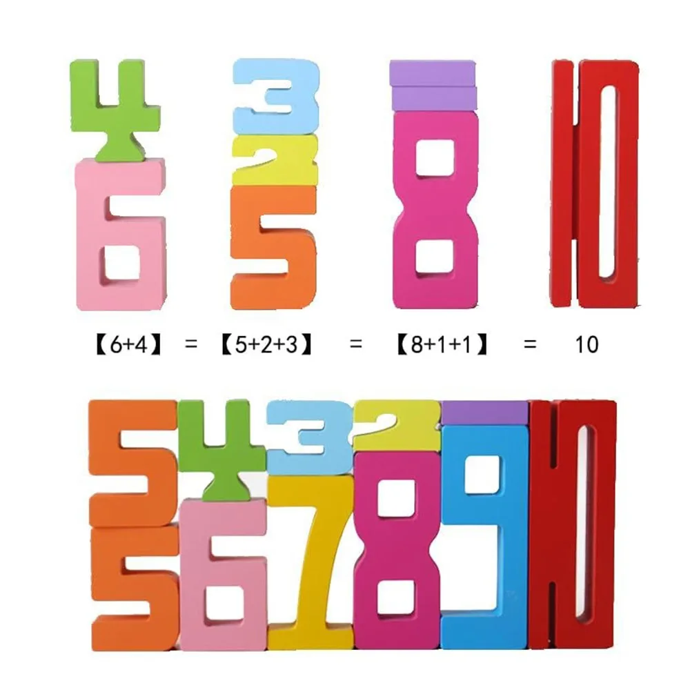Nieuw geïnspireerd blokken speelgoed houten vroege onderwijs nummerblokken stapelen leren speelgoed tellen speelgoed voor kinderen